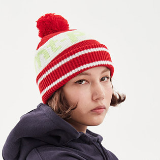 DIMITO LINE BALL KNIT BEANIE RED 스노우보드복 니트비니
